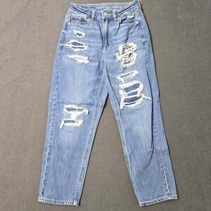 American Eagle Jeans Womens 0 X-Short Blue Rise Jegging 24x23 Denim Distressed